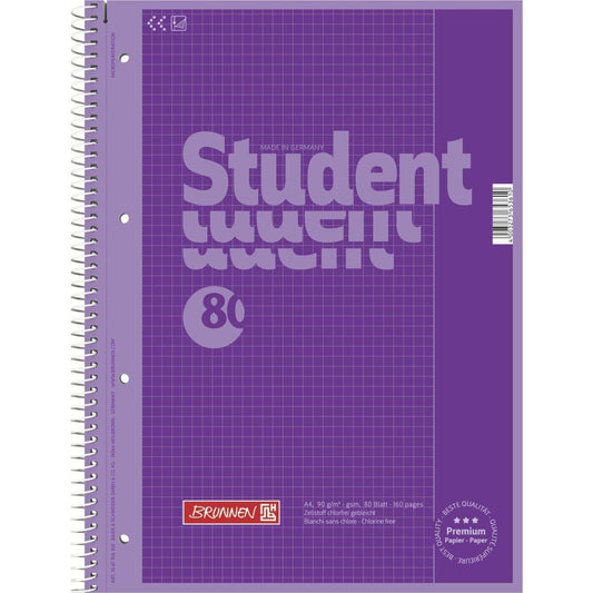 BRUNNEN Collegeblock Colour Code, purple, 90g/m², A4, 80 Blatt
