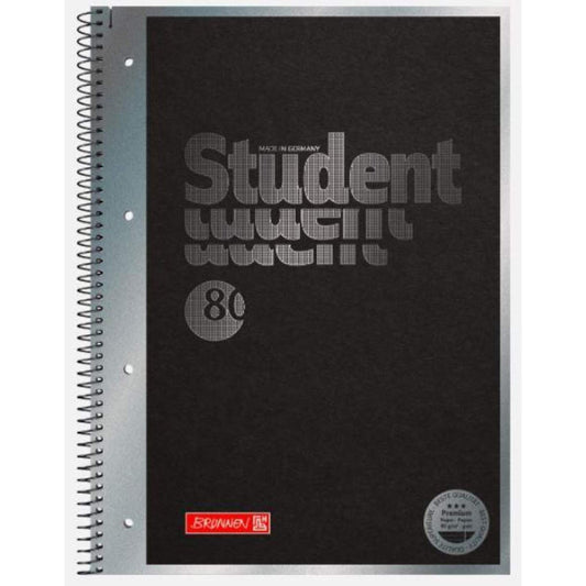 BRUNNEN Collegeblock Premium Student „Hardwired“ A4 liniert, mit Randlinie innen und außen, Lin. 27