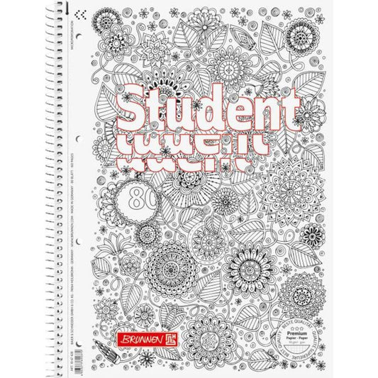 BRUNNEN Collegeblock Premium ZENart A4, 80 Blatt, Lineatur 28