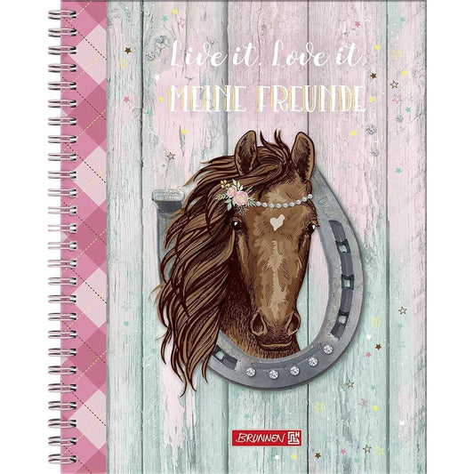 BRUNNEN Freundebuch Ponylove Pferde - Meine Freunde - mit Stickern Fans of Earth
