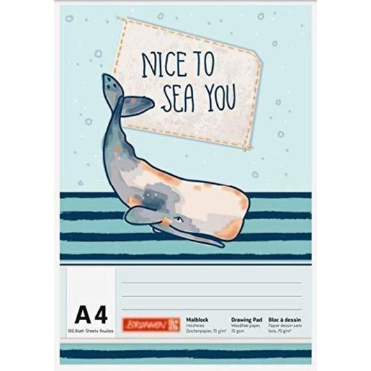 BRUNNEN Malblock Happy Ocean A4, 100 Blatt, 70g/m²