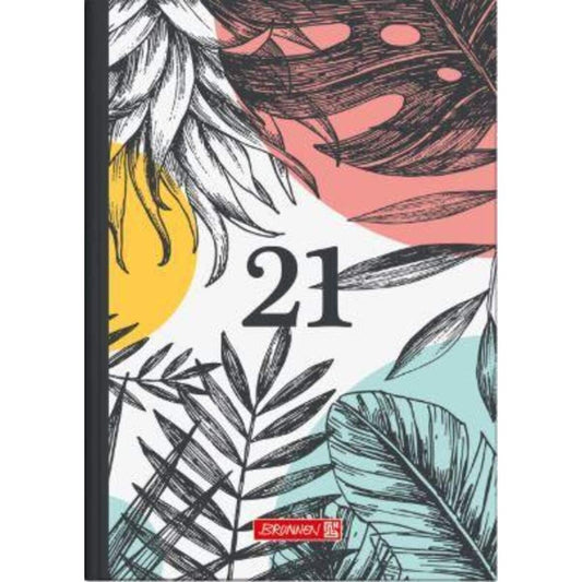 BRUNNEN Tageskalender Buchkalender 2021 Blattgröße 14,5 x 20,6 cm, Flowers