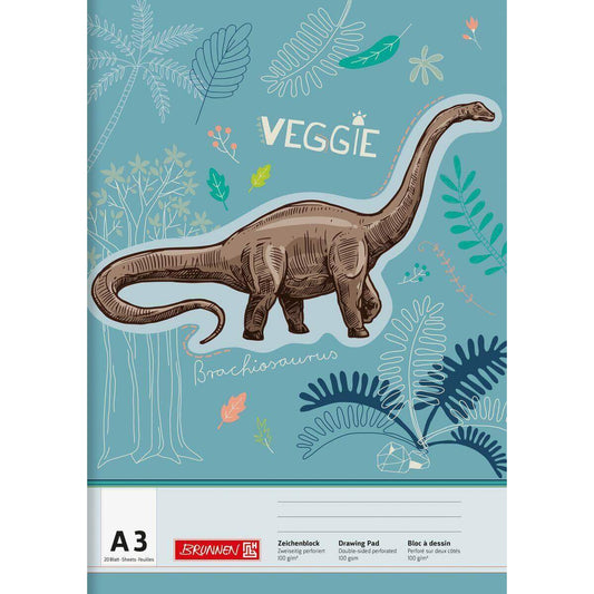 BRUNNEN Zeichenblock A3 20 Blatt Dinosaurier