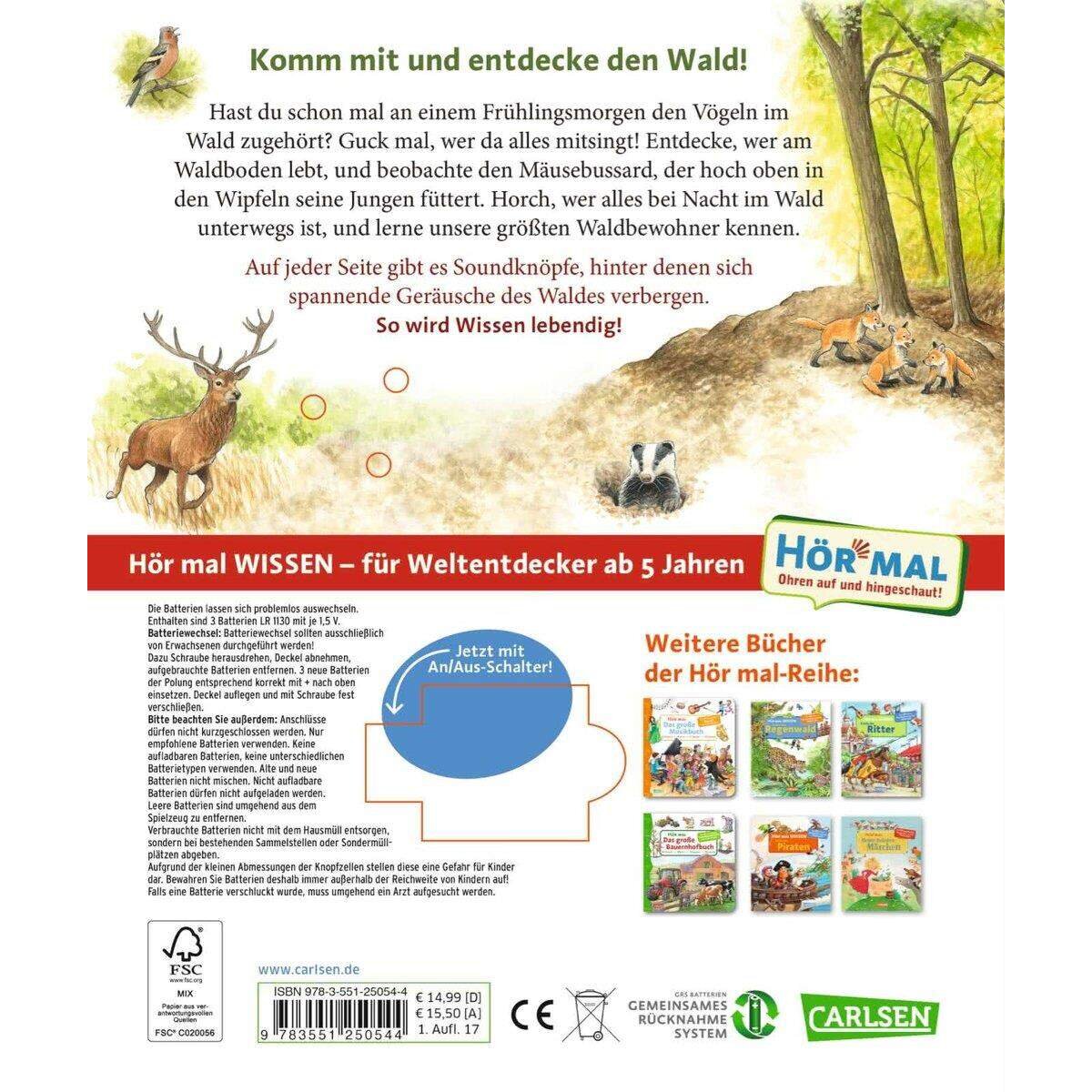 Carlsen Verlag Hör mal - Erlebe den Wald, Soundbuch