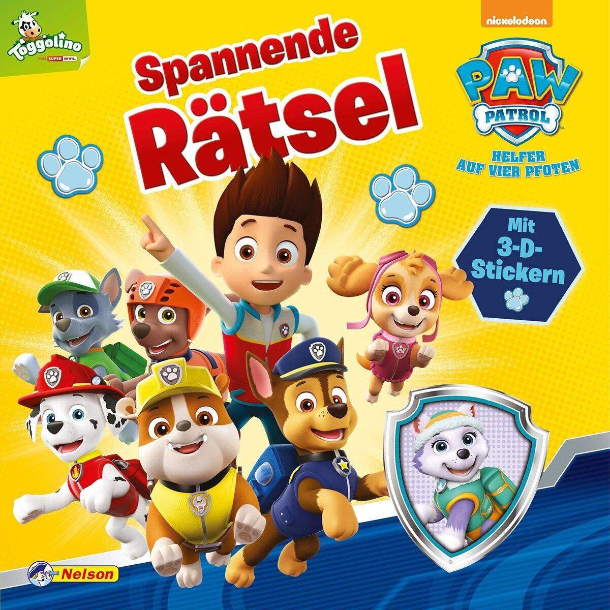 Carlsen Verlag Paw Patrol Spannende Rätsel mit 3D Stickern