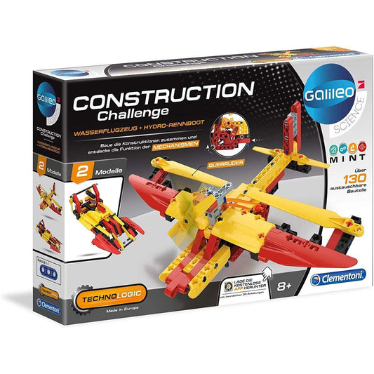 Clementoni Construction Challenge - Wasserflugzeug + Hydro-Rennboot