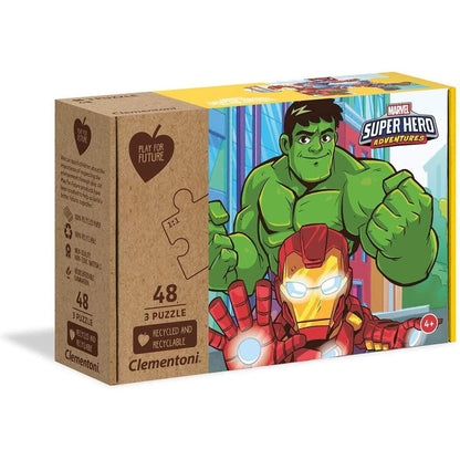 Clementoni Play for Future - Marvel Superhero, 3 x 48 Teile
