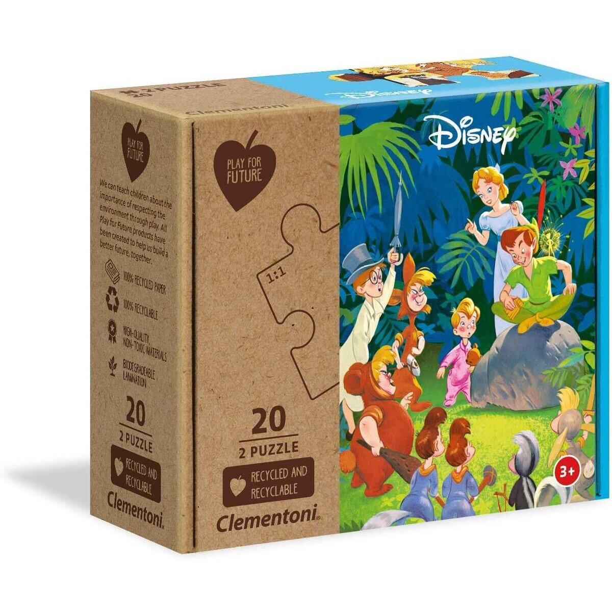 Clementoni Play for Future - Disneys Dschungel-Buch + Peter Pan, 2 x 20 Teile