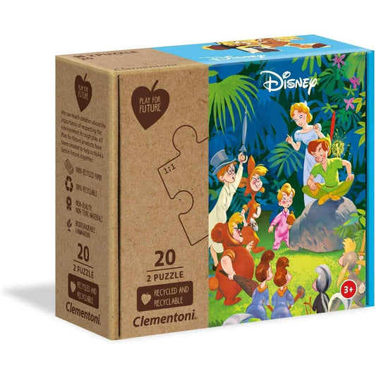 Clementoni Play for Future - Disneys Dschungel-Buch + Peter Pan, 2 x 20 Teile