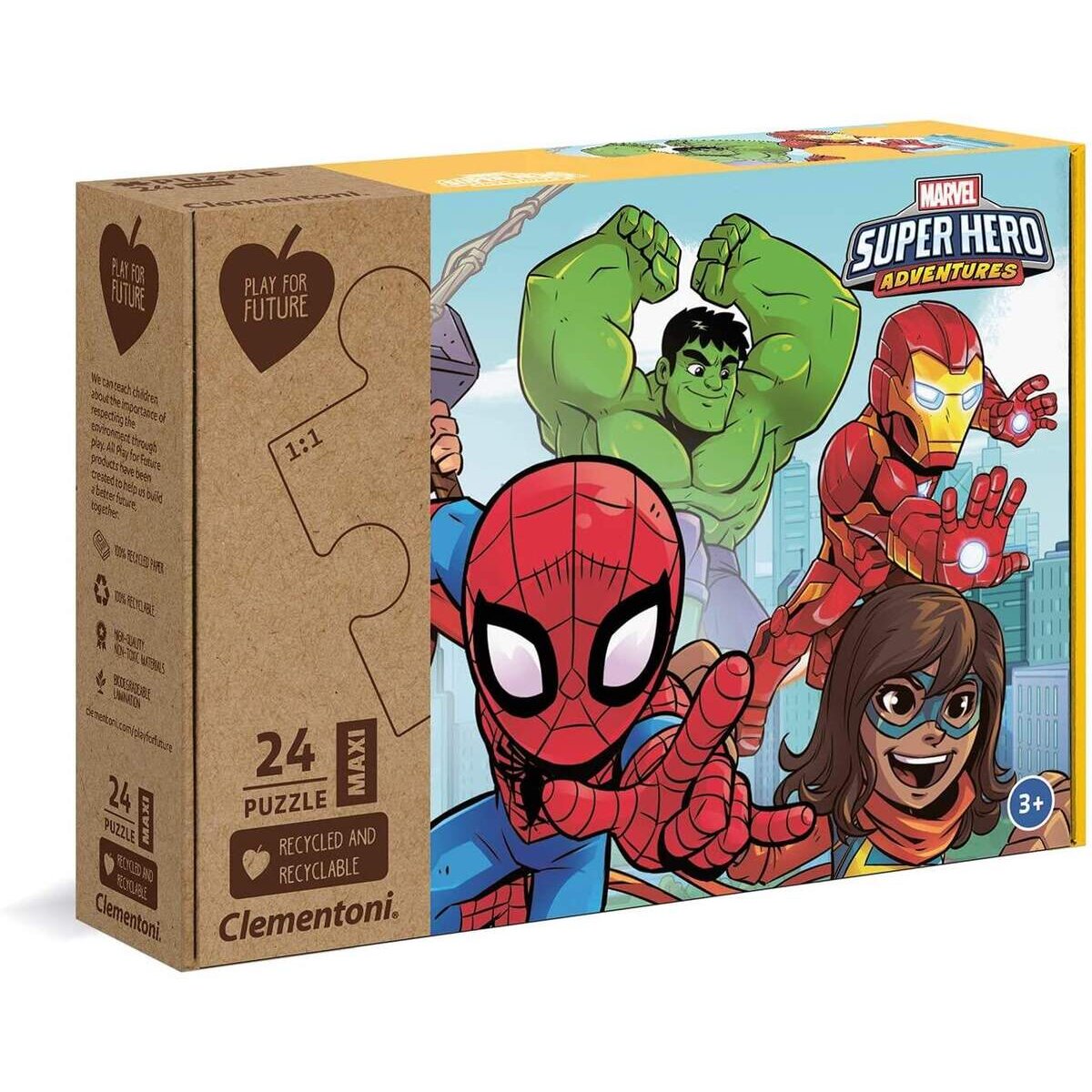 Clementoni Play for Future Maxi Puzzle - Marvel Superhelden, 24 Teile