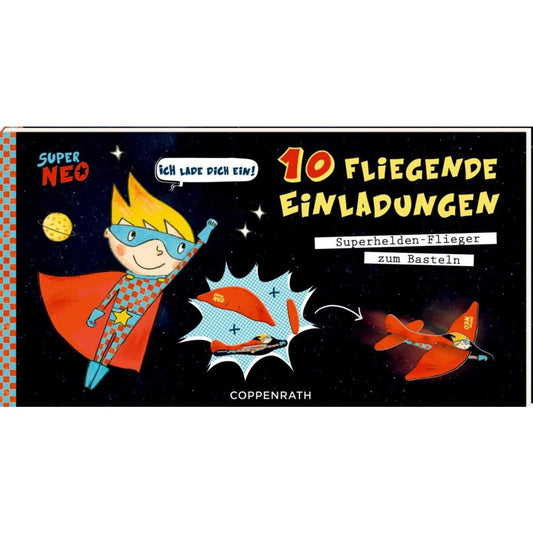 Coppenrath Einladungskarten 10 Fliegende Einladungen Super Neo