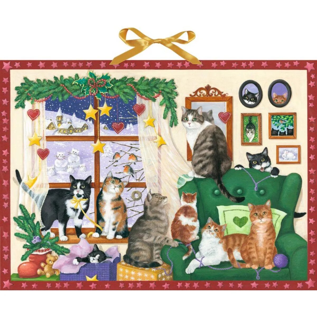 Coppenrath Gemütlicher Advent mit Katzen, Wand-Adventskalender