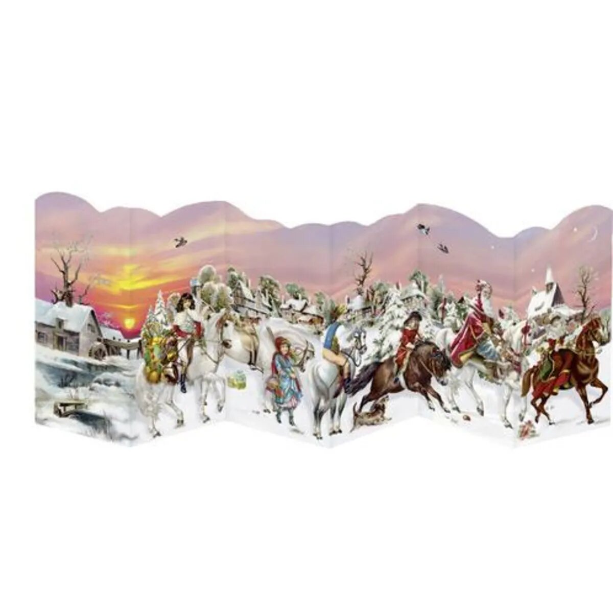 Coppenrath Mini-Adventskalender Nostalgische Leporello-Karten, sortiert