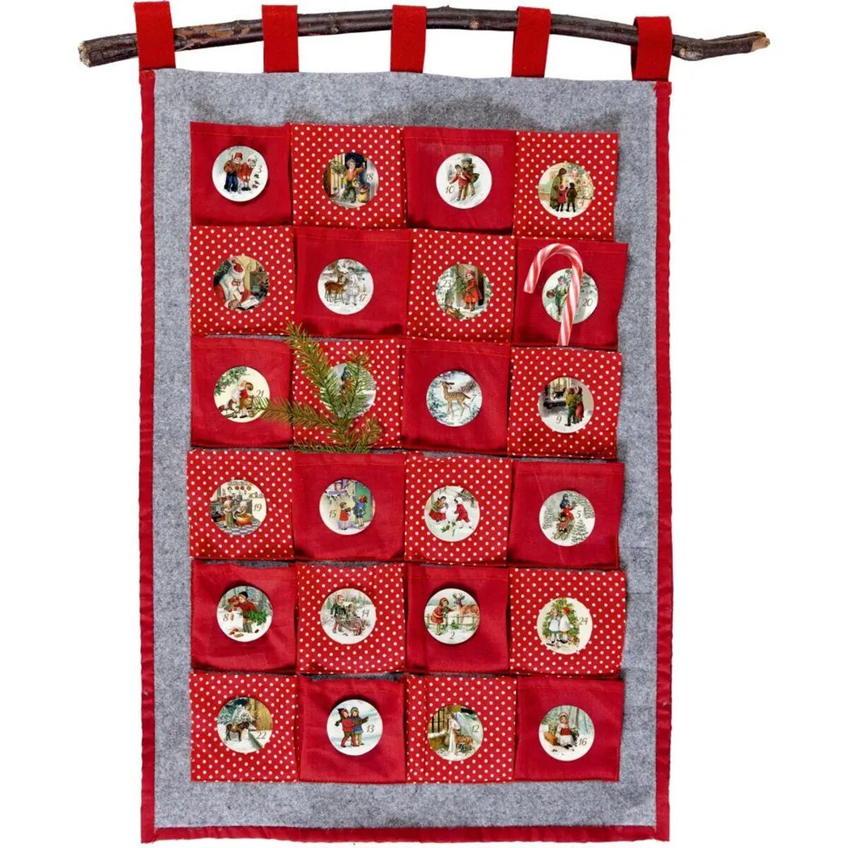 Coppenrath Nostalgische Adventszeit, Stoff-Adventskalender zum Befüllen