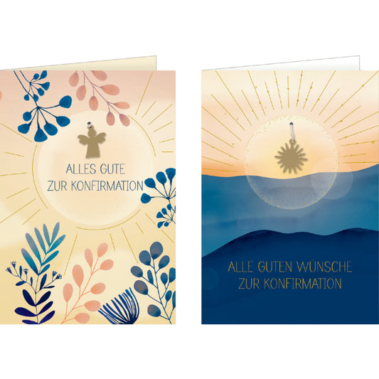 Coppenrath Verlag Grußkarte m.Anh.: Gute Wünsche/Alles Gute z. Konfirm., sort.