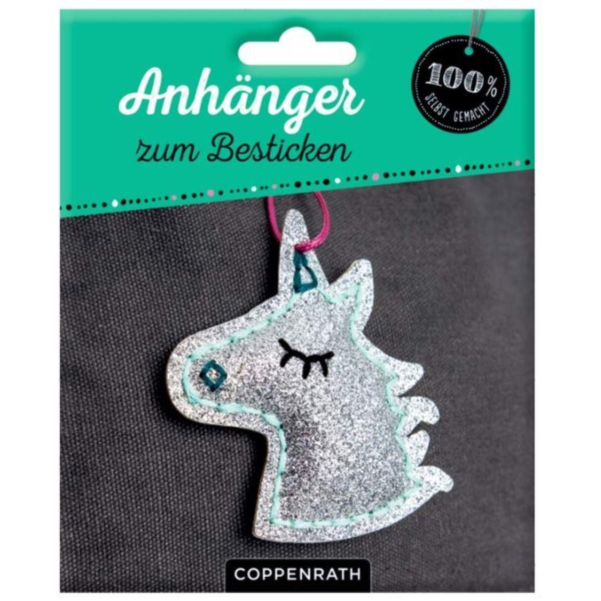 Coppenrath Verlag Anhänger zum Besticken: Glitzer-Einhorn