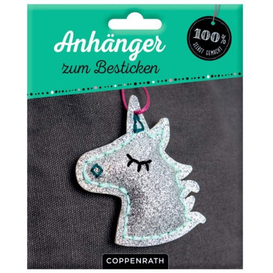 Coppenrath Verlag Anhänger zum Besticken: Glitzer-Einhorn