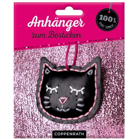 Coppenrath Verlag Anhänger zum Besticken: Kunstleder-Katze