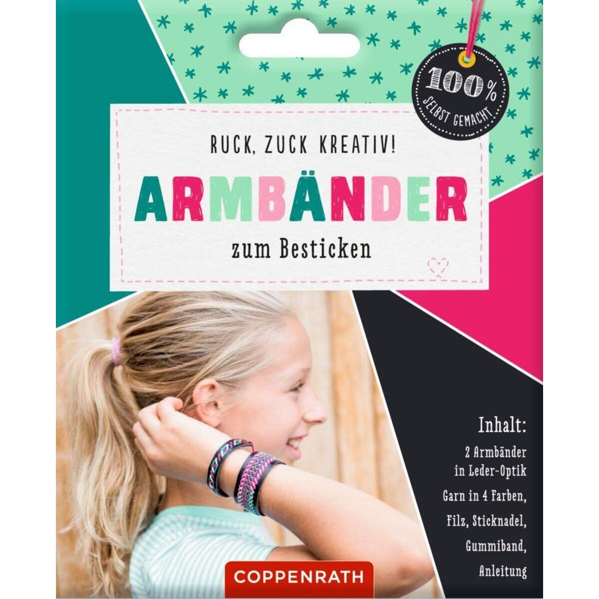 Coppenrath Verlag Armbänder z. Besticken: Leder-Optik schwarz 100%