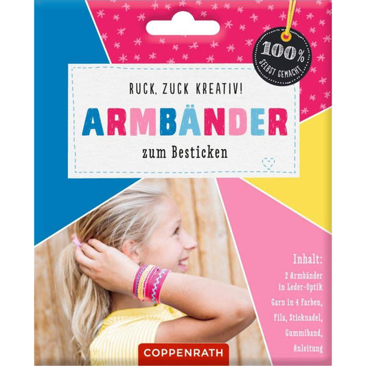 Coppenrath Verlag Armbänder zum Besticken: Leder-Optik pink