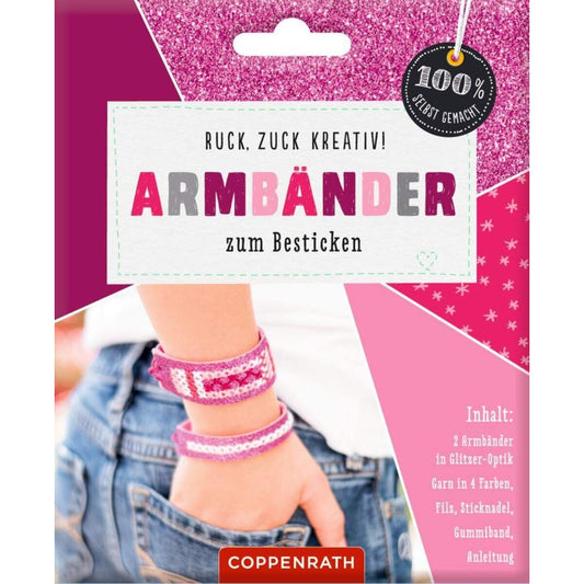 Coppenrath Verlag Armbänder zum Besticken: Glitzer-Optik pink