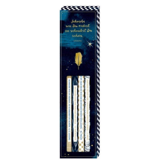 Coppenrath Verlag Bleistift-Set mit Sprüchen - BücherLiebe, 6-teilig