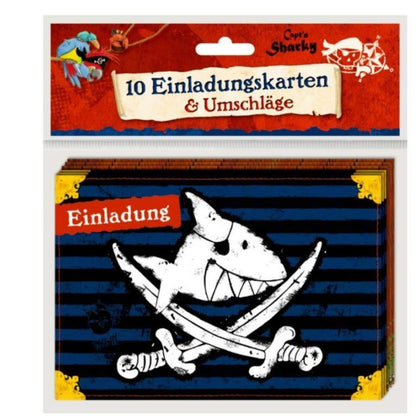 Coppenrath Verlag Einladungskarten Capt'n Sharky 10 Stück mit Umschlägen