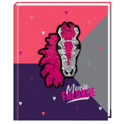 Coppenrath Verlag Freundebuch: I LOVE HORSES Meine Freunde (m.Wendepailletten)