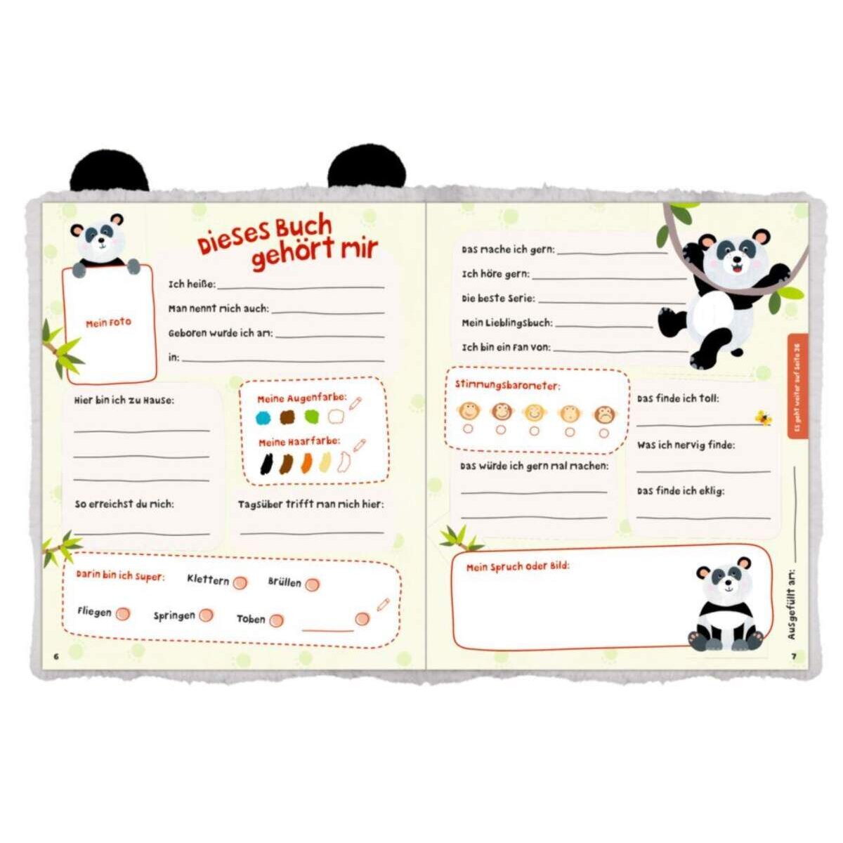 Coppenrath Verlag Freundebuch: Kuschelfreunde - Meine Freunde (Panda)
