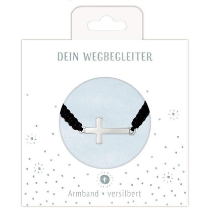 Coppenrath Verlag Geknüpftes Armband mit Kreuzanhänger (versilbert)