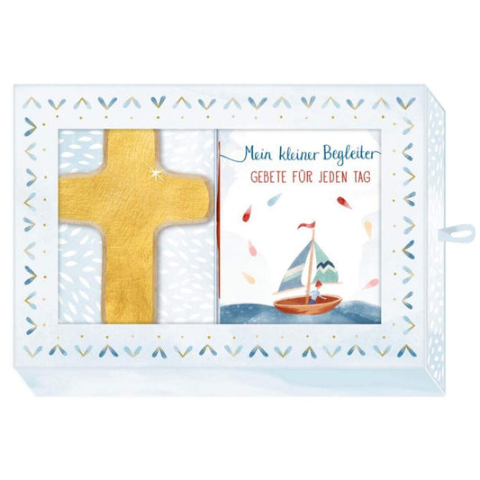 Coppenrath Verlag Geschenkbox Mein kleiner Begleiter Holzkreuz gold+Buch