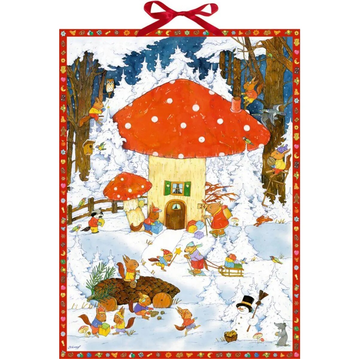 Coppenrath Verlag Glückliche Weihnachtszeit, Wand-Adventskalender
