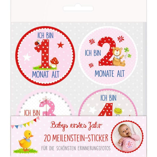 Coppenrath Verlag Meilenstein-Sticker: Babys erstes Jahr BabyGlück, rosa