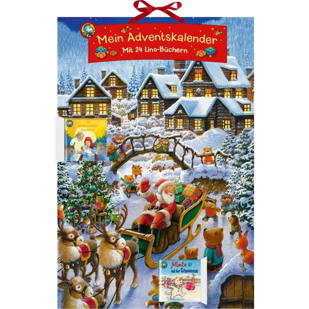 Coppenrath Verlag Mein Adventskalender - Mit 24 Lino-Büchern, Buch-Adventskal.