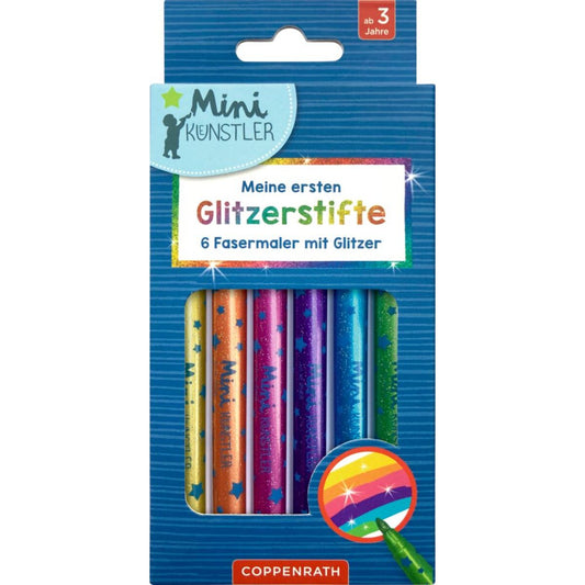 Coppenrath Verlag Meine ersten Glitzerstifte - Mini-Künstler 6 Fasermaler mit Glitzer