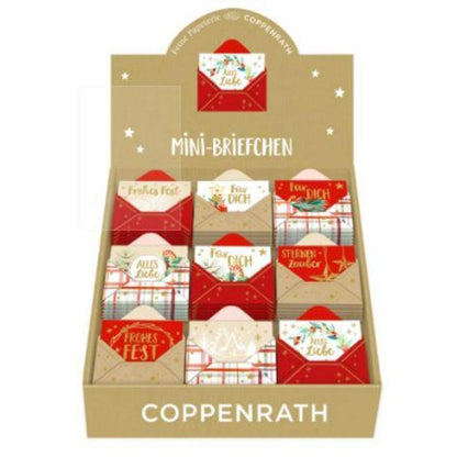 Coppenrath Verlag Mini-Briefchen Weihnachtliche Grüße, 1 Stück, 9-fach sortiert