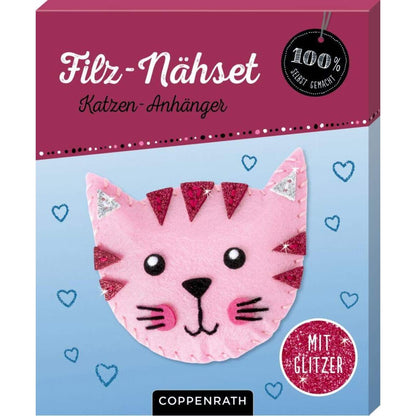 Coppenrath Verlag Ruck, zuck kreativ! Filz-Nähset Katzen-Anhänger (100% s.g.)