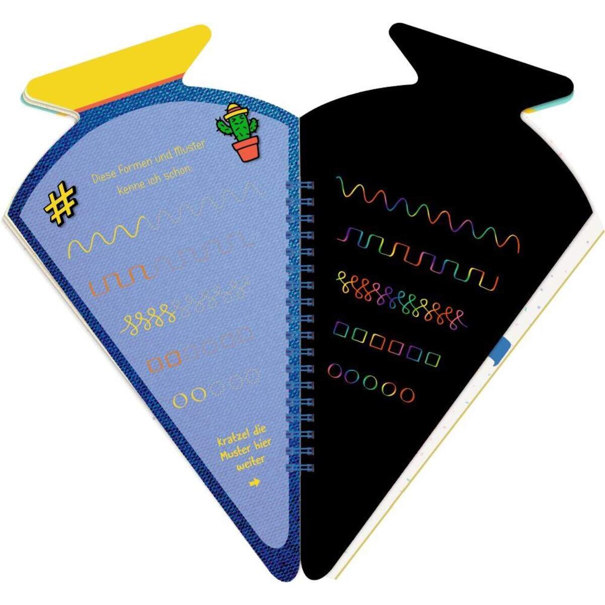 Coppenrath Verlag Schultü.-Kratzelbuch Funny Patches,blau  Hurra, endl.Schule!