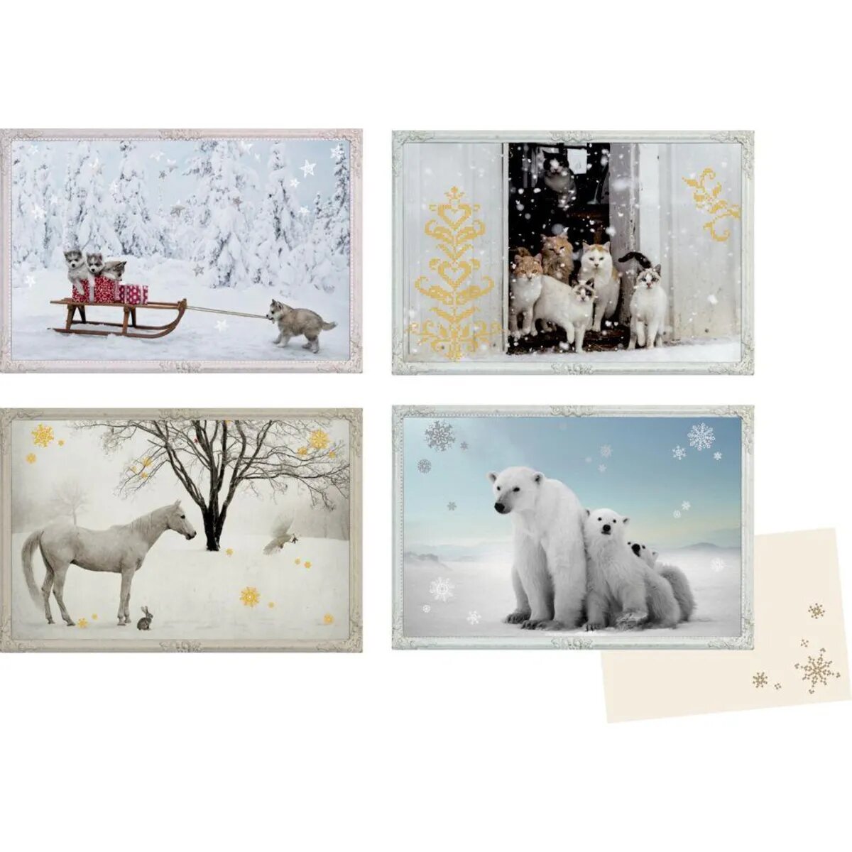 Coppenrath Verlag Tiere im Schnee, Mini-Adventskalender-Sort. (4 x 6 Ex.)