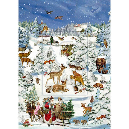 Coppenrath Verlag Tiere in Schneelandschaft, Wand-Adventskal.A4 mit 3D (Behr)