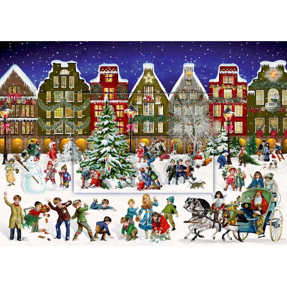 Coppenrath Verlag Winterabend in der Stadt, Wand-Adventskal.A4 mit 3D (Behr)