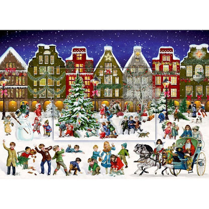 Coppenrath Verlag Winterabend in der Stadt, Wand-Adventskal.A4 mit 3D (Behr)