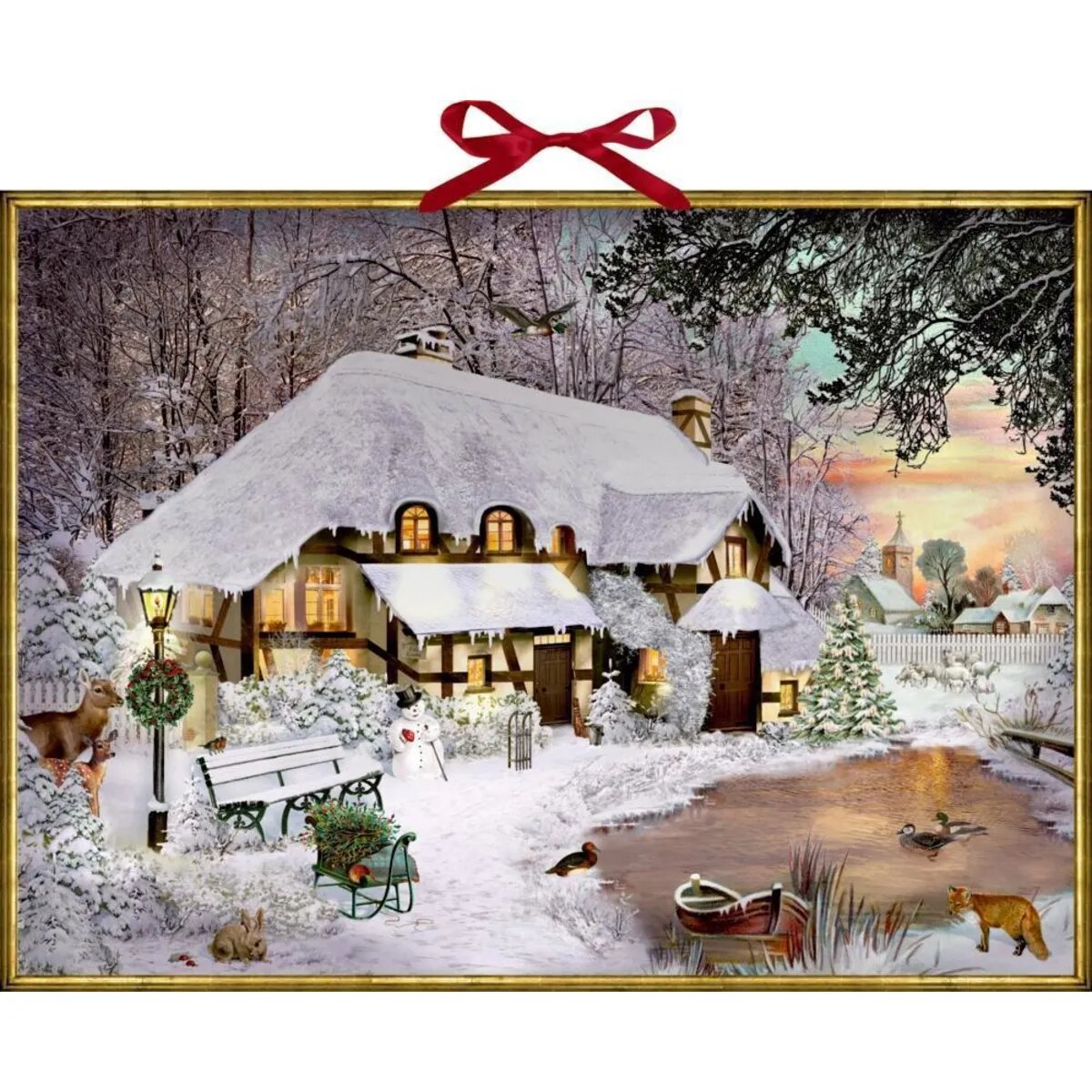 Coppenrath Verlag Winterliches Cottage, Wand-Adventskalender (B.Behr)