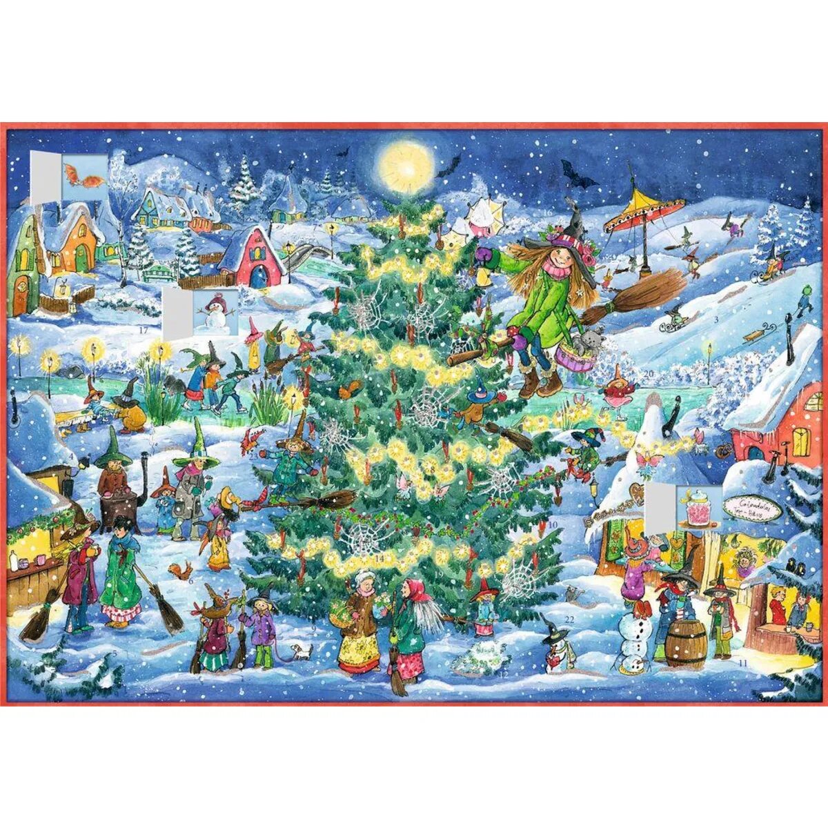 Coppenrath Verlag Winterzauber im Hexendorf, A3 Wand-Adventskal. Flora Flitze.