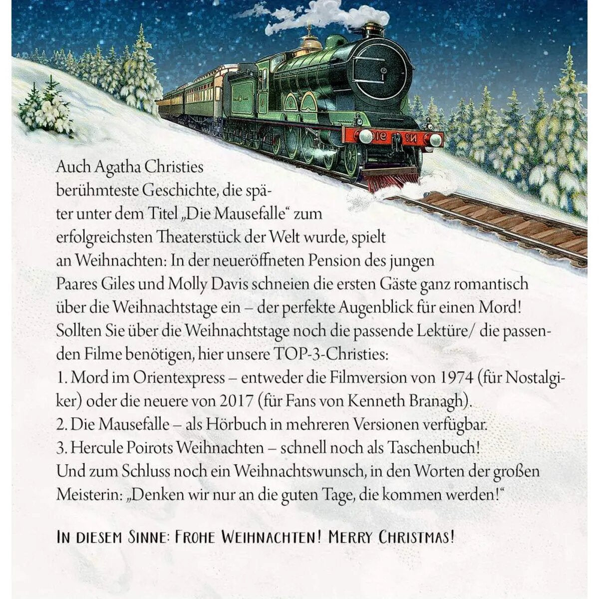 Coppenrath Verlag Zettelkalender - Weihnachten mit Agatha Christie
