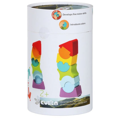 Cubika Stapelspiel Holzwackelturm Flexibler Turm LD-8