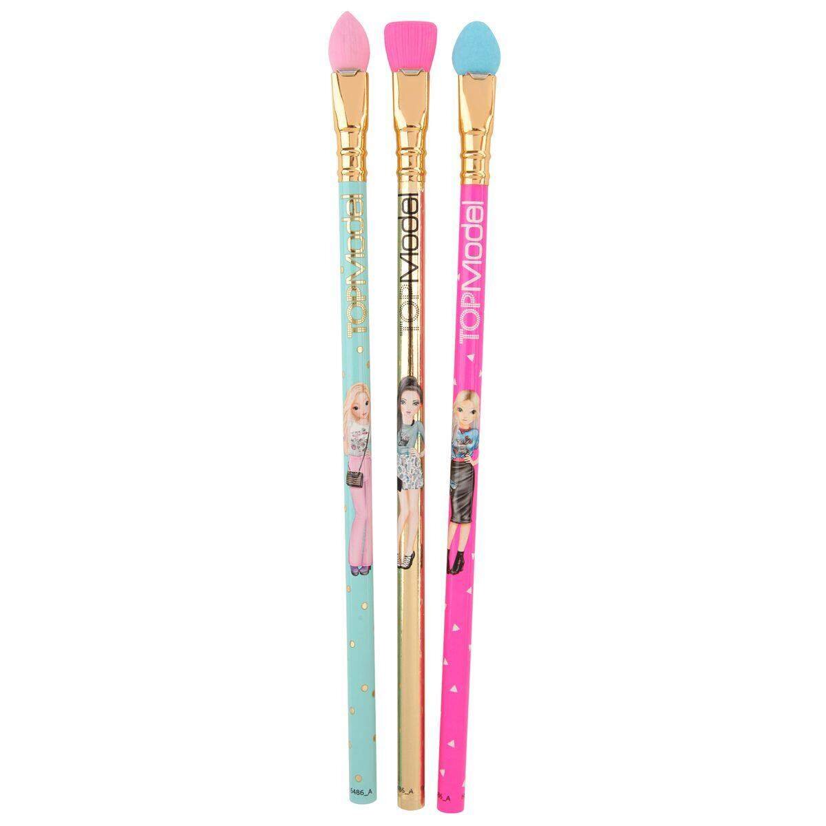 Depesche TOPModel Bleistift in Schminkpinsel Optik, 3er Set