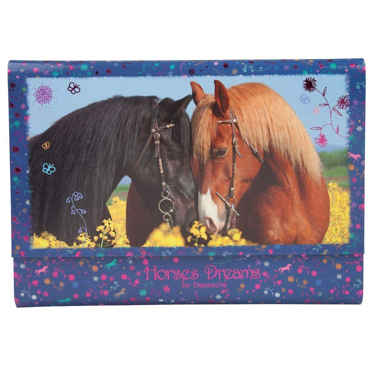 Depesche Horses Dreams Briefpapier in Fächermappe, blau