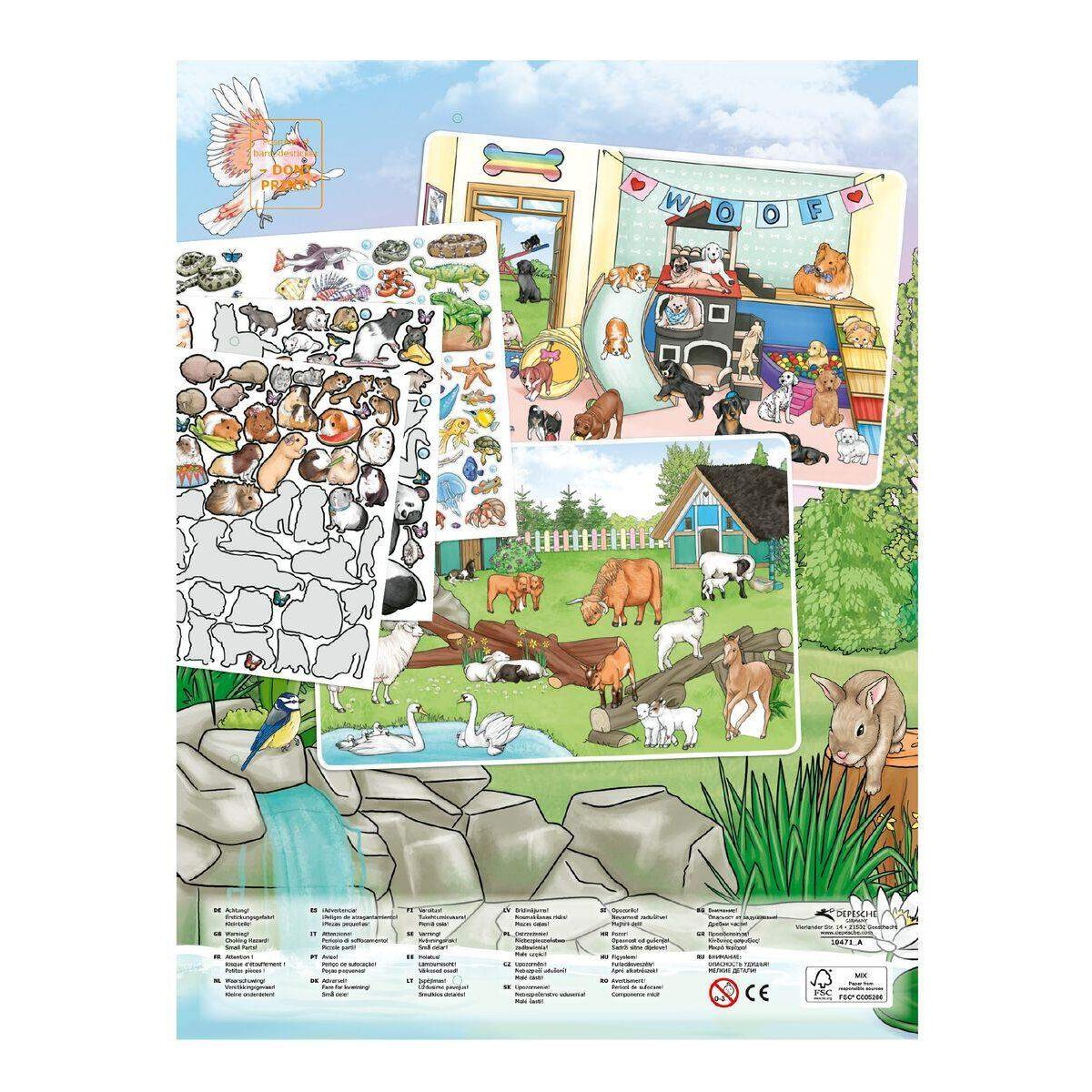 Depesche Create your Animal World Malbuch mit Stickern