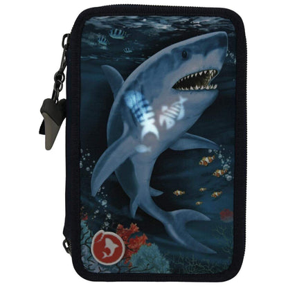 Depesche Dino World 3-Fach Federtasche LED UNDERWATER